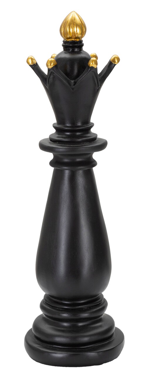 Statueta decorativa / Piesa de sah Nebun, Black Bishop, Mauro Ferretti, Ø12.5 x 38.5 cm, polirasina, negru/auriu - imagine 7